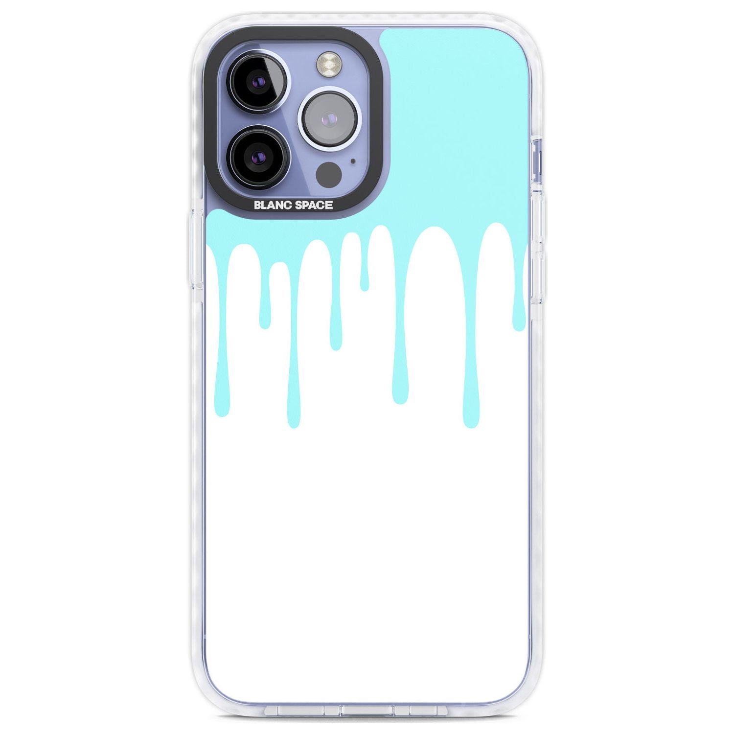 Melted Effect: Teal & White Phone Case iPhone 13 Pro Max / Impact Case,iPhone 14 Pro Max / Impact Case Blanc Space