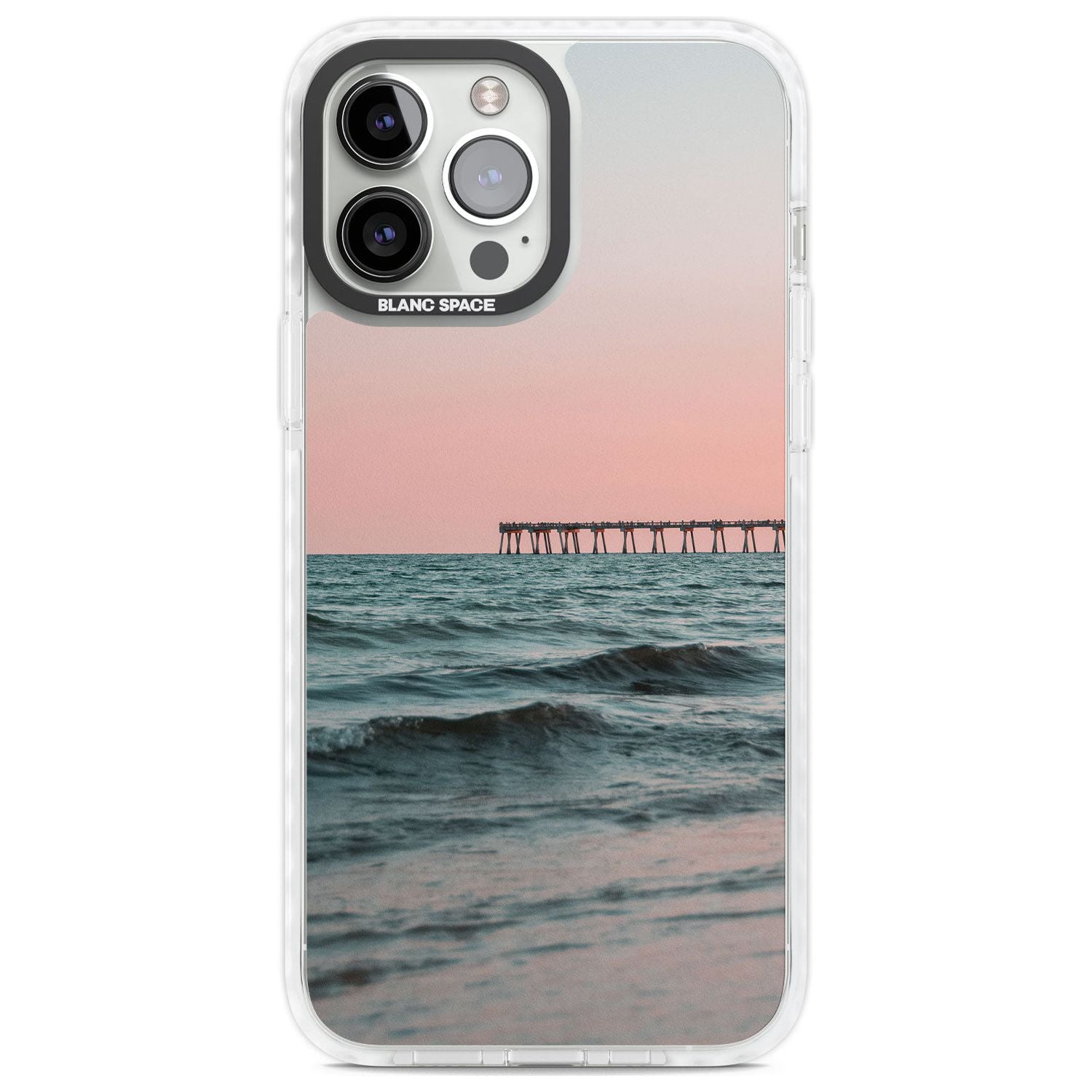 Beach Pier Photograph Phone Case iPhone 13 Pro Max / Impact Case,iPhone 14 Pro Max / Impact Case Blanc Space