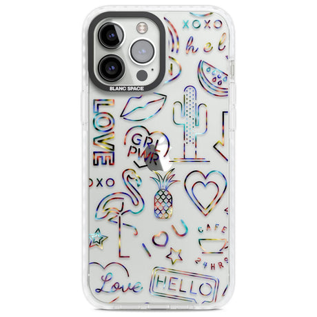 Funky nebula Neon Sign Phone Case iPhone 13 Pro Max / Impact Case,iPhone 14 Pro Max / Impact Case Blanc Space