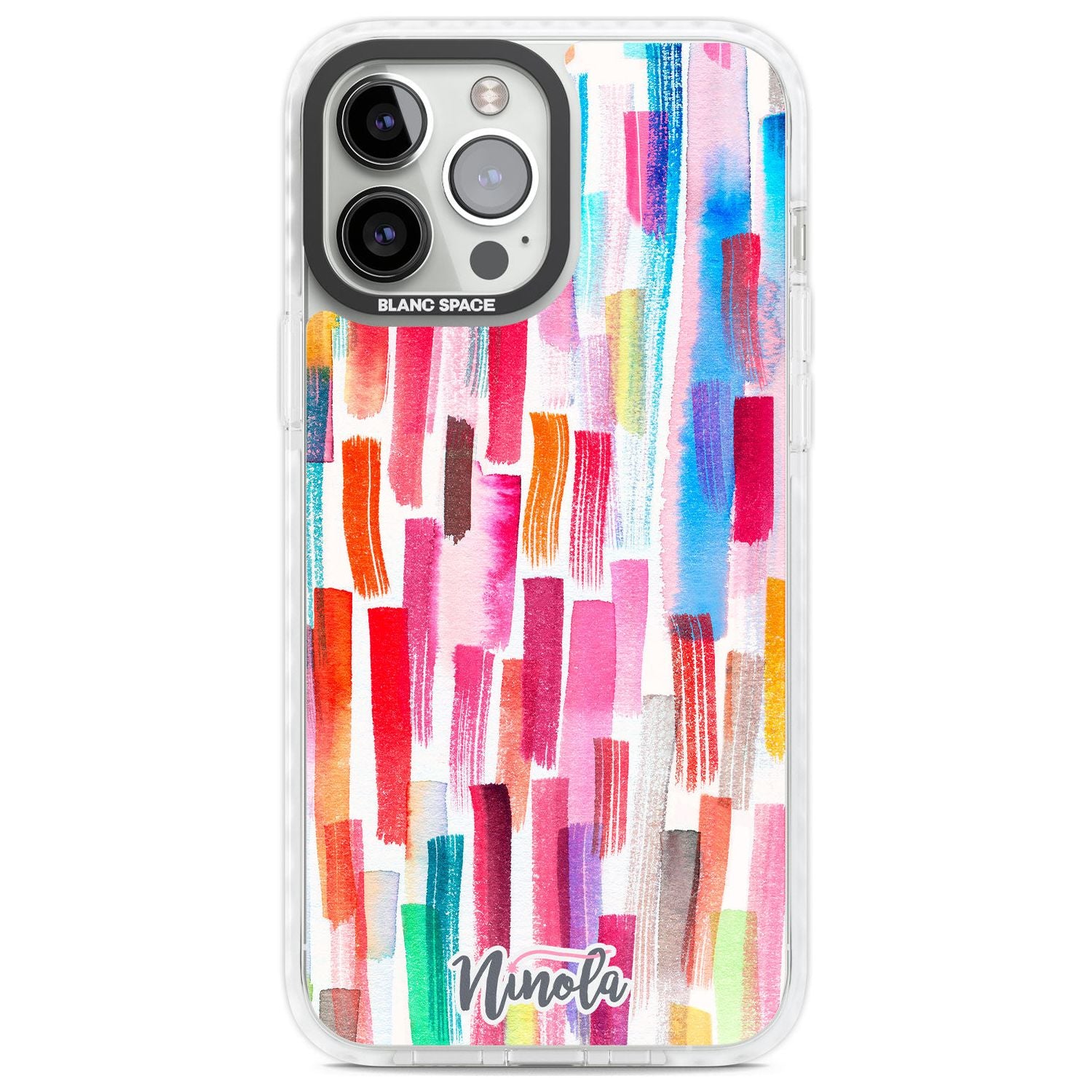 Colorful Brushstrokes Phone Case iPhone 13 Pro Max / Impact Case,iPhone 14 Pro Max / Impact Case Blanc Space