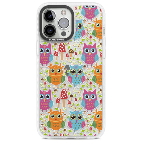 Forrest Owl Clear Pattern Phone Case iPhone 13 Pro Max / Impact Case,iPhone 14 Pro Max / Impact Case Blanc Space