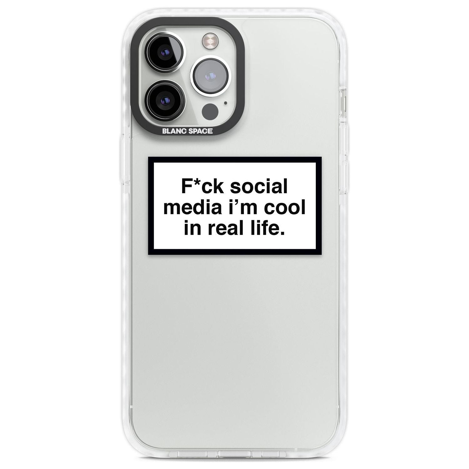 F*ck Social Media Phone Case iPhone 13 Pro Max / Impact Case,iPhone 14 Pro Max / Impact Case Blanc Space