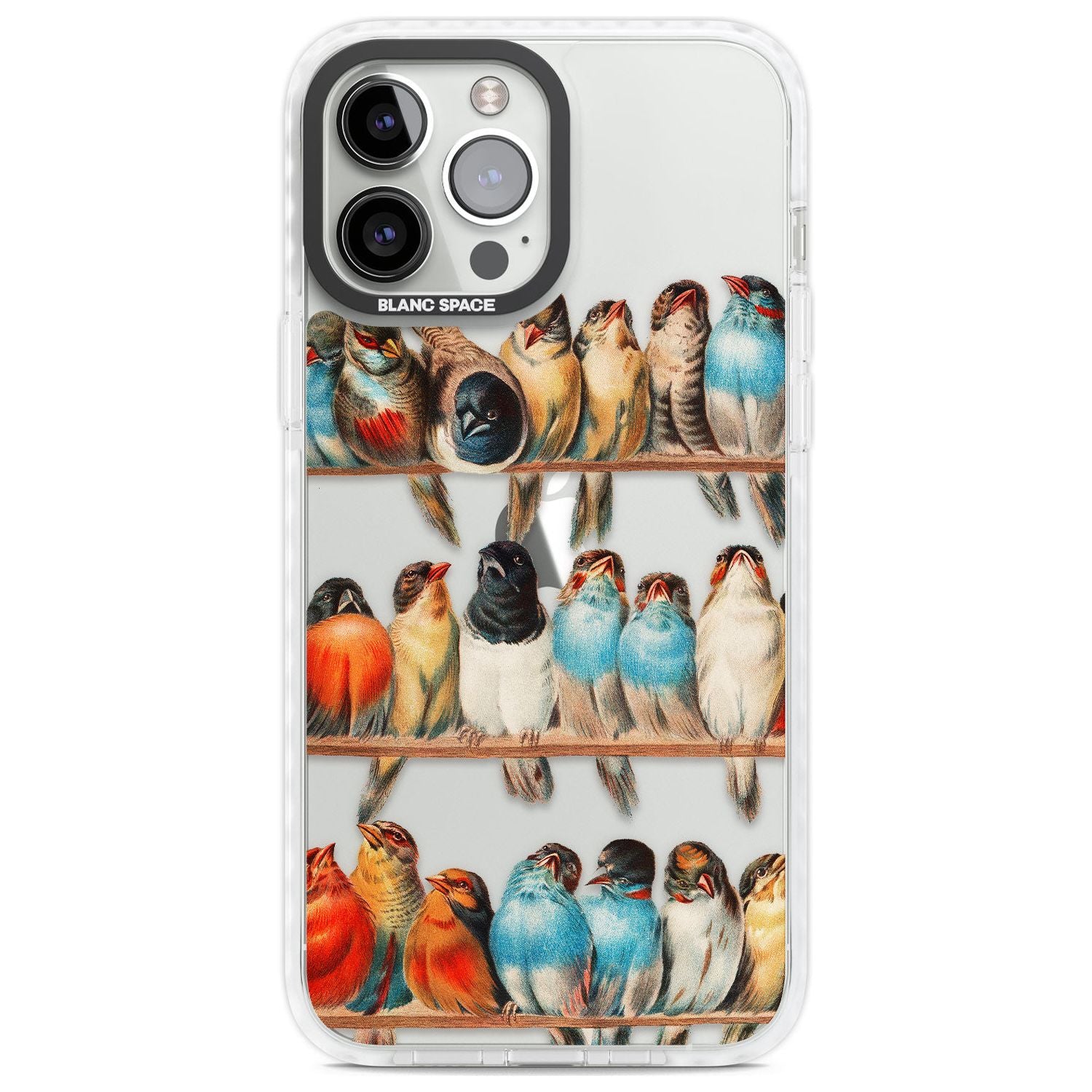 A Perch of Birds Phone Case iPhone 13 Pro Max / Impact Case,iPhone 14 Pro Max / Impact Case Blanc Space