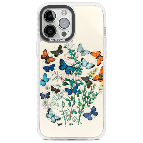 European Butterflies Phone Case iPhone 13 Pro Max / Impact Case,iPhone 14 Pro Max / Impact Case Blanc Space
