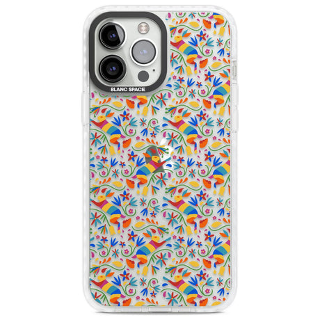 Floral Rabbit Pattern in Rainbow Phone Case iPhone 13 Pro Max / Impact Case,iPhone 14 Pro Max / Impact Case Blanc Space