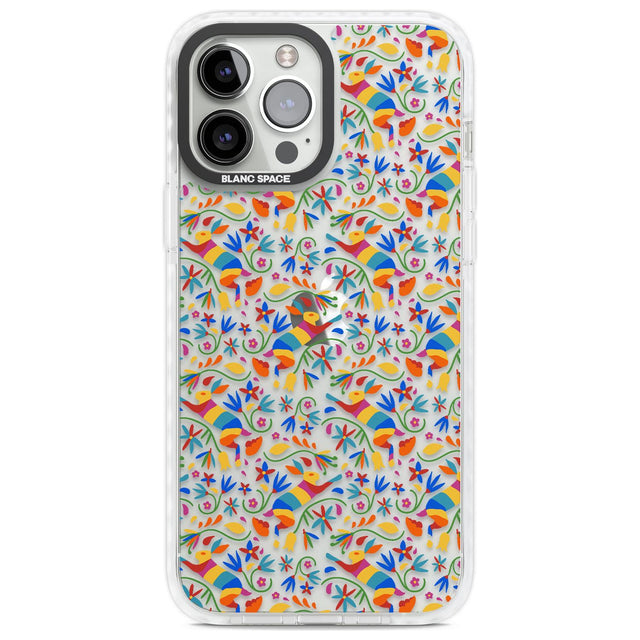 Floral Rabbit Pattern in Rainbow Phone Case iPhone 13 Pro Max / Impact Case,iPhone 14 Pro Max / Impact Case Blanc Space