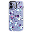 Astronaut Pattern Phone Case iPhone 13 Pro Max / Impact Case,iPhone 14 Pro Max / Impact Case Blanc Space