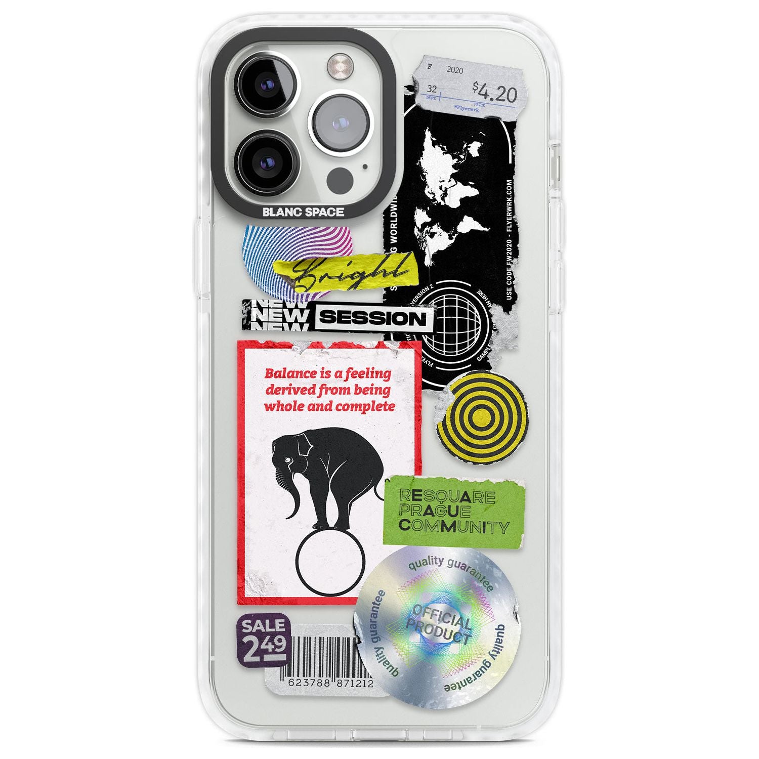 Peeled Sticker Mix Phone Case iPhone 13 Pro Max / Impact Case,iPhone 14 Pro Max / Impact Case Blanc Space