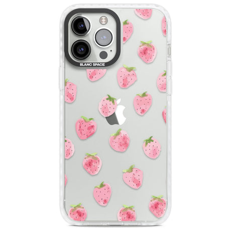 Classic Strawberry Phone Case iPhone 13 Pro Max / Impact Case,iPhone 14 Pro Max / Impact Case Blanc Space