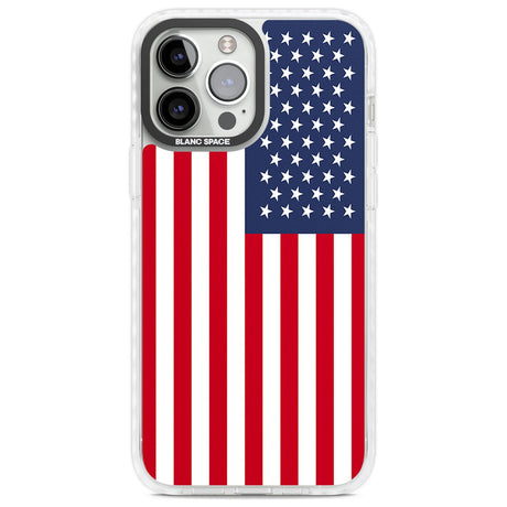 American Flag Phone Case iPhone 13 Pro Max / Impact Case,iPhone 14 Pro Max / Impact Case Blanc Space