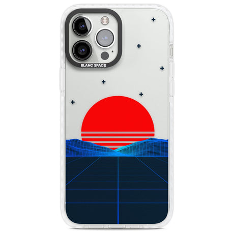 Japanese Sunset Vaporwave Phone Case iPhone 13 Pro Max / Impact Case,iPhone 14 Pro Max / Impact Case Blanc Space