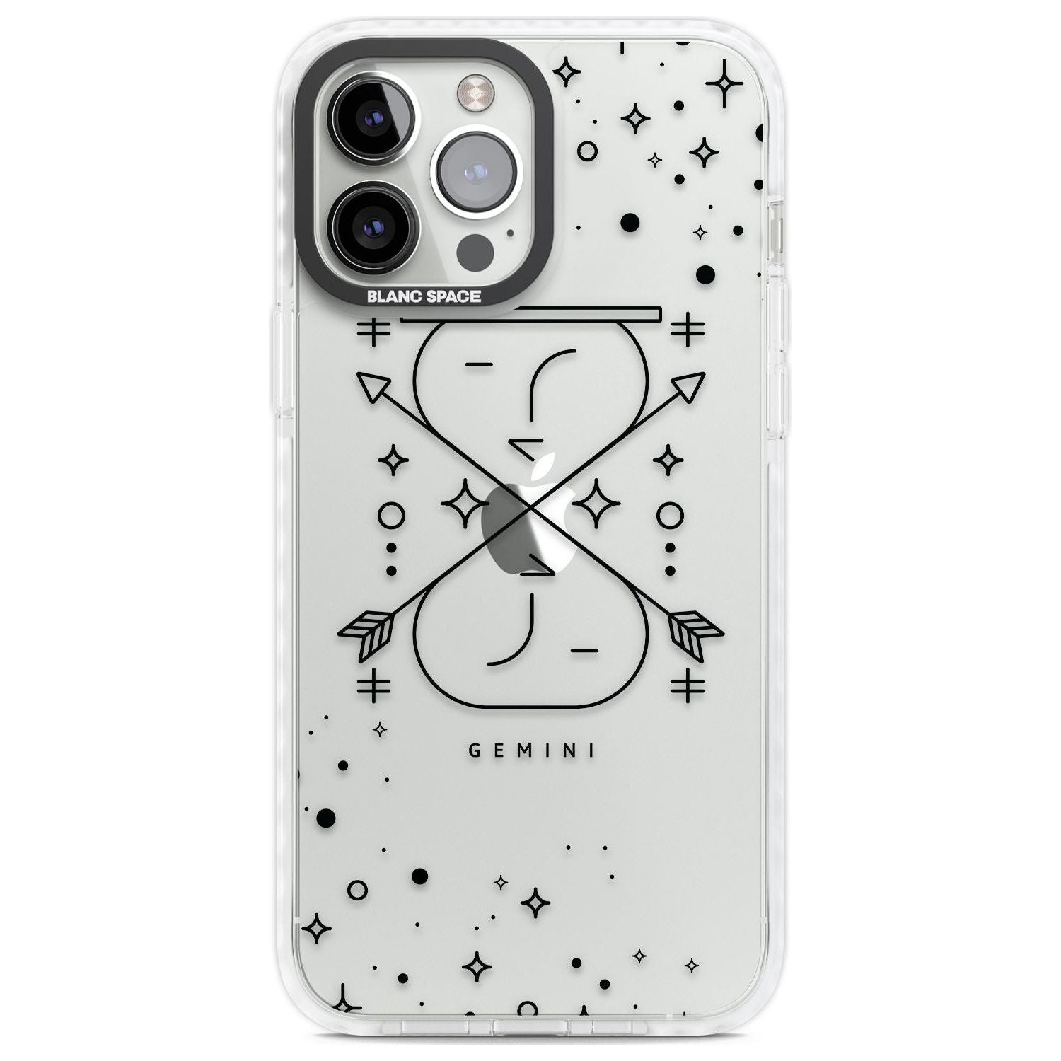 Gemini Emblem - Transparent Design Phone Case iPhone 13 Pro Max / Impact Case,iPhone 14 Pro Max / Impact Case Blanc Space