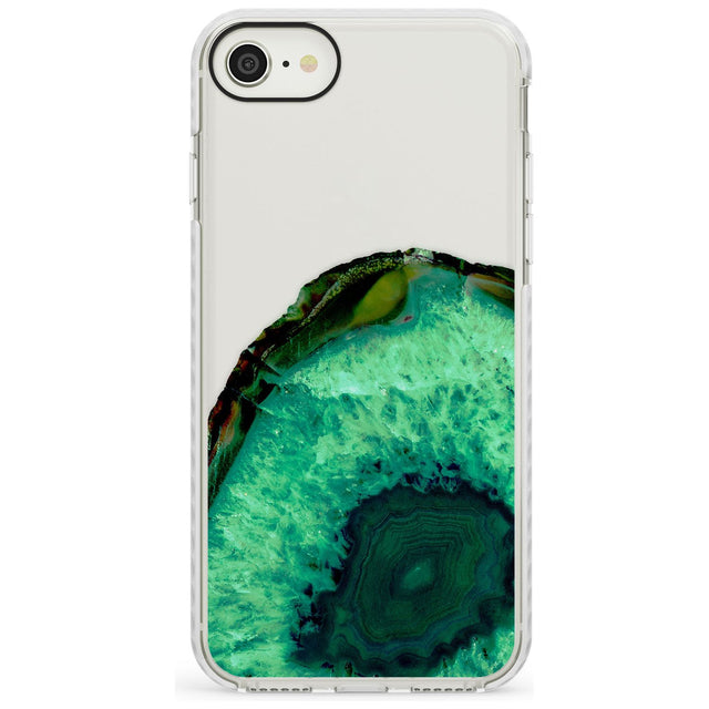 Emerald Green Gemstone Crystal Clear Design Impact Phone Case for iPhone SE 8 7 Plus