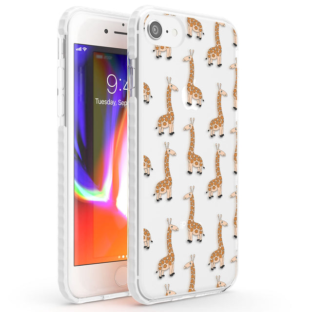 Cute Giraffe Pattern Clear Phone Case iPhone 7/8 / Impact Case,iPhone SE / Impact Case Blanc Space