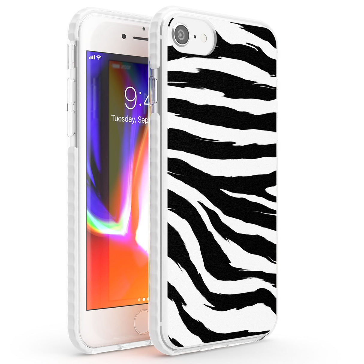 Black Zebra Print Phone Case iPhone 7/8 / Impact Case,iPhone SE / Impact Case Blanc Space