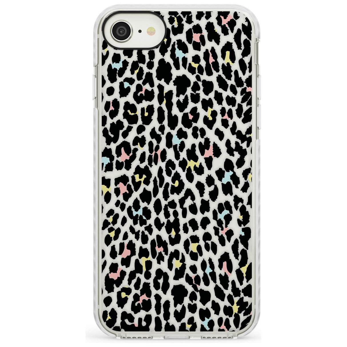 Mixed Pastels Leopard Print - Transparent Impact Phone Case for iPhone SE 8 7 Plus