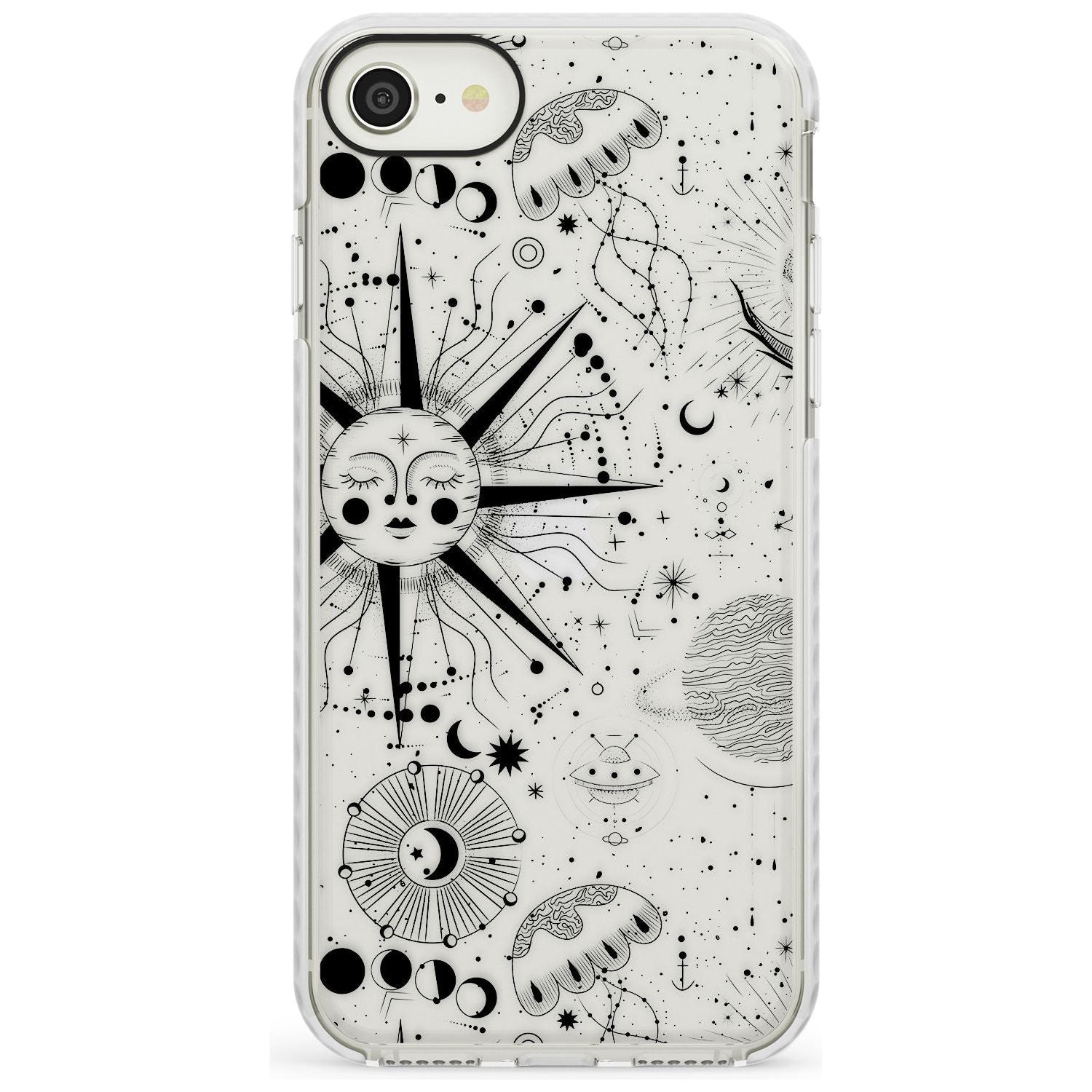 Large Sun Vintage Astrological Impact Phone Case for iPhone SE 8 7 Plus