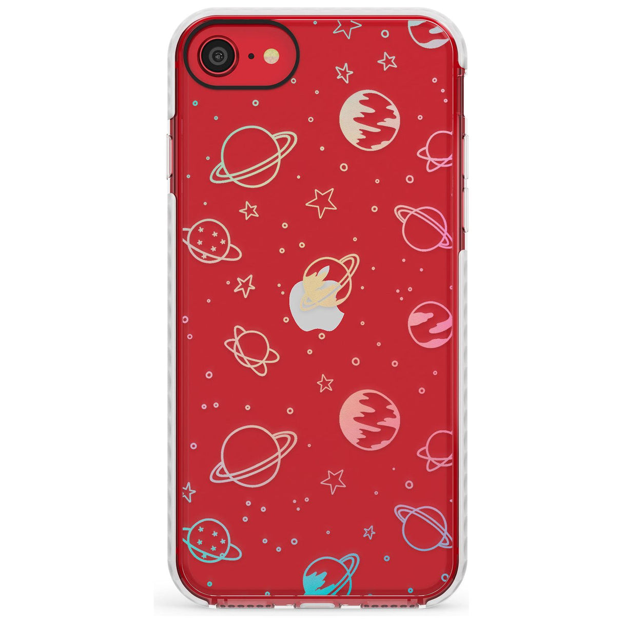 Outer Space Outlines: Pastels on Clear Slim TPU Phone Case for iPhone SE 8 7 Plus