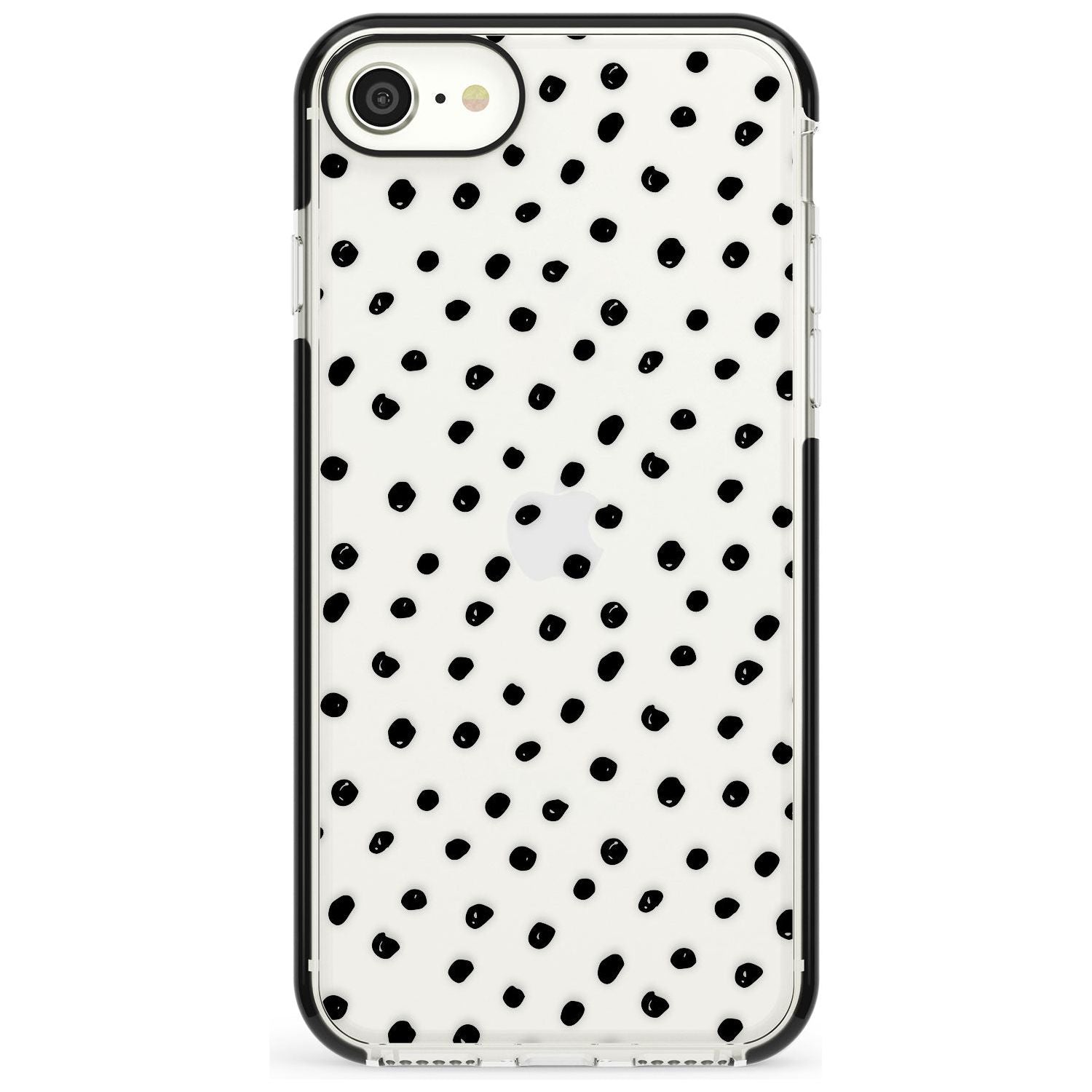 Messy Black Dot Pattern Pink Fade Impact Phone Case for iPhone SE 8 7 Plus