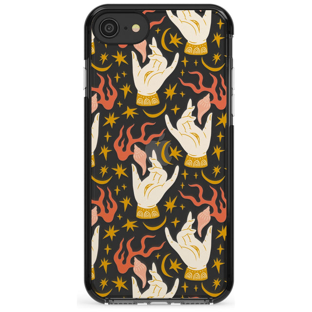 Hand Watcher Pattern Black Impact Phone Case for iPhone SE 8 7 Plus