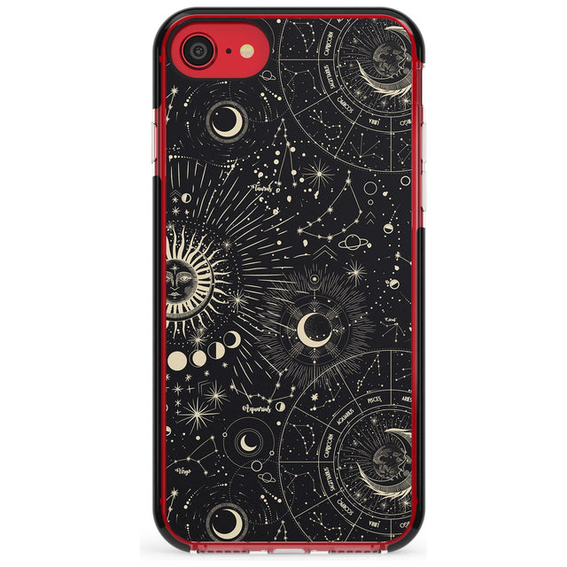 Suns & Zodiac Charts Pink Fade Impact Phone Case for iPhone SE 8 7 Plus