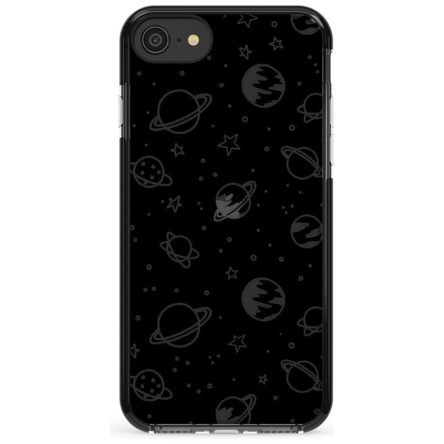 Outer Space Outlines: Clear on Black Pink Fade Impact Phone Case for iPhone SE 8 7 Plus