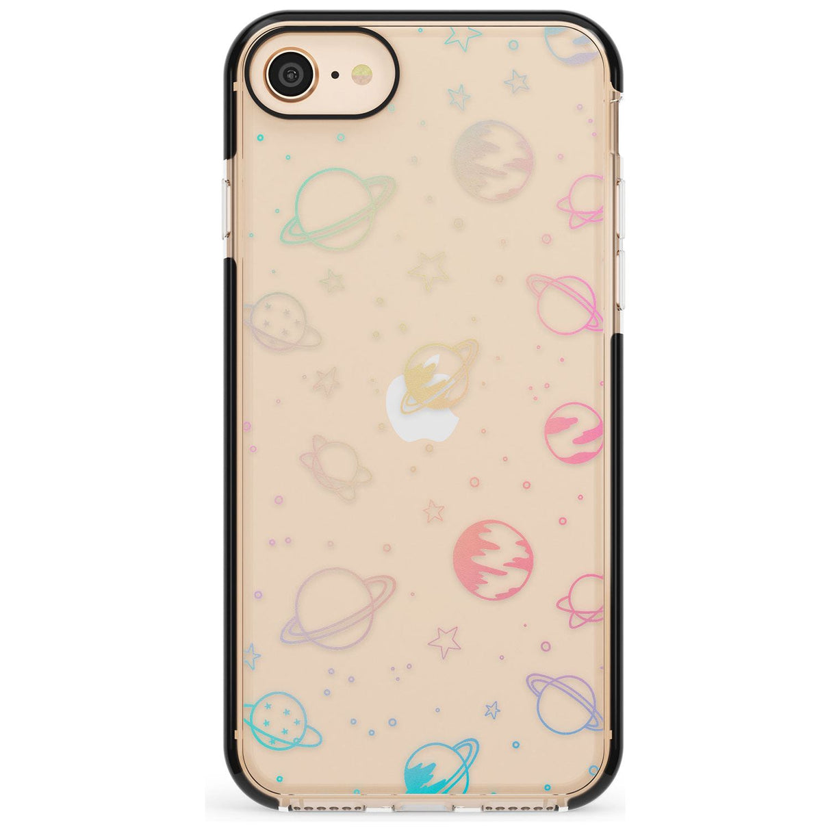 Outer Space Outlines: Pastels on Clear Pink Fade Impact Phone Case for iPhone SE 8 7 Plus