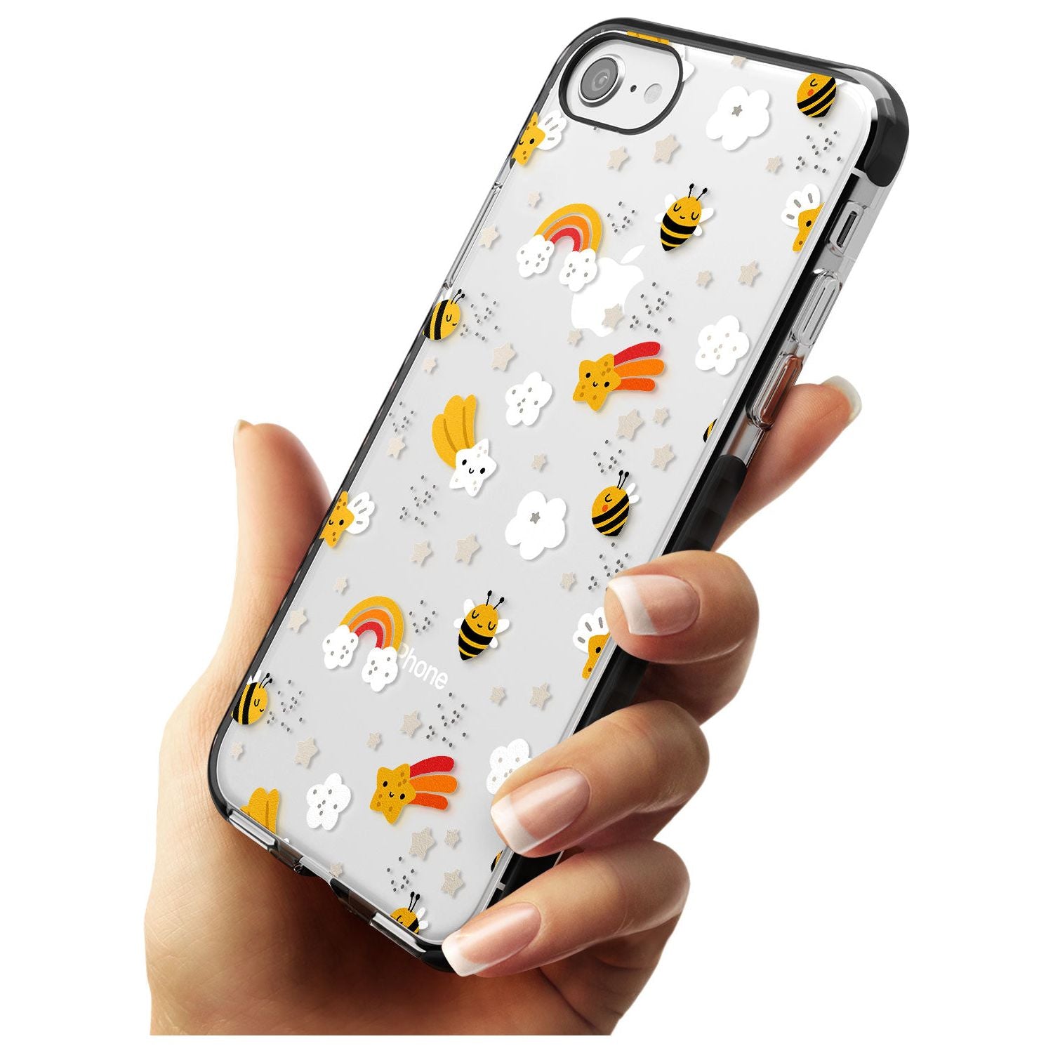 Busy Bee Black Impact Phone Case for iPhone SE 8 7 Plus
