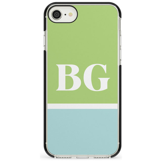 Colourblock: Green & Turquoise Black Impact Phone Case for iPhone SE 8 7 Plus
