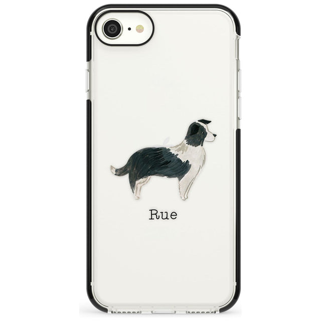 Border Collie Pink Fade Impact Phone Case for iPhone SE 8 7 Plus