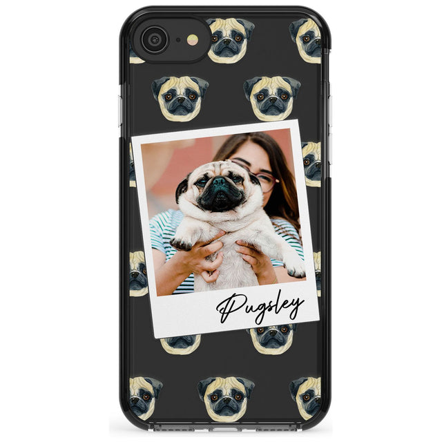 Pug - Custom Dog Photo Pink Fade Impact Phone Case for iPhone SE 8 7 Plus