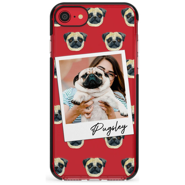 Pug - Custom Dog Photo Pink Fade Impact Phone Case for iPhone SE 8 7 Plus