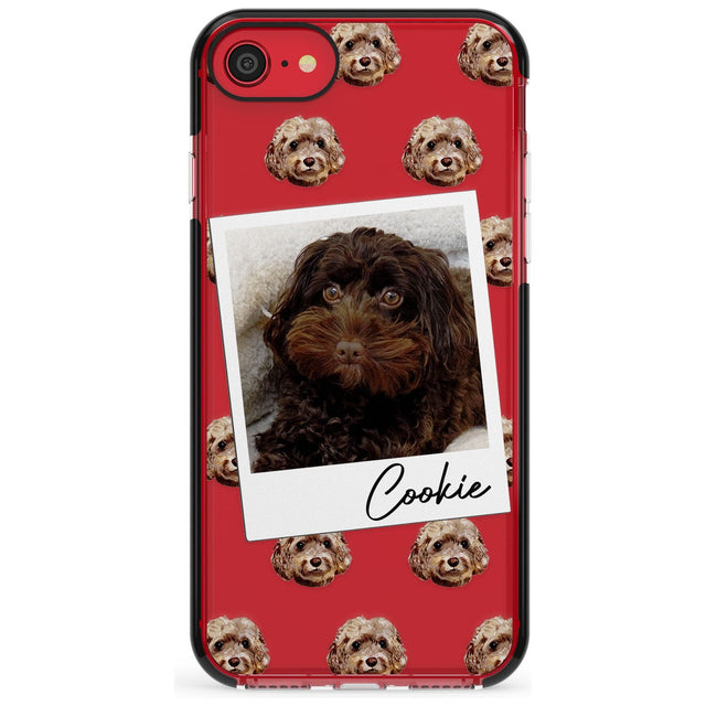 Cockapoo, Brown - Custom Dog Photo Pink Fade Impact Phone Case for iPhone SE 8 7 Plus