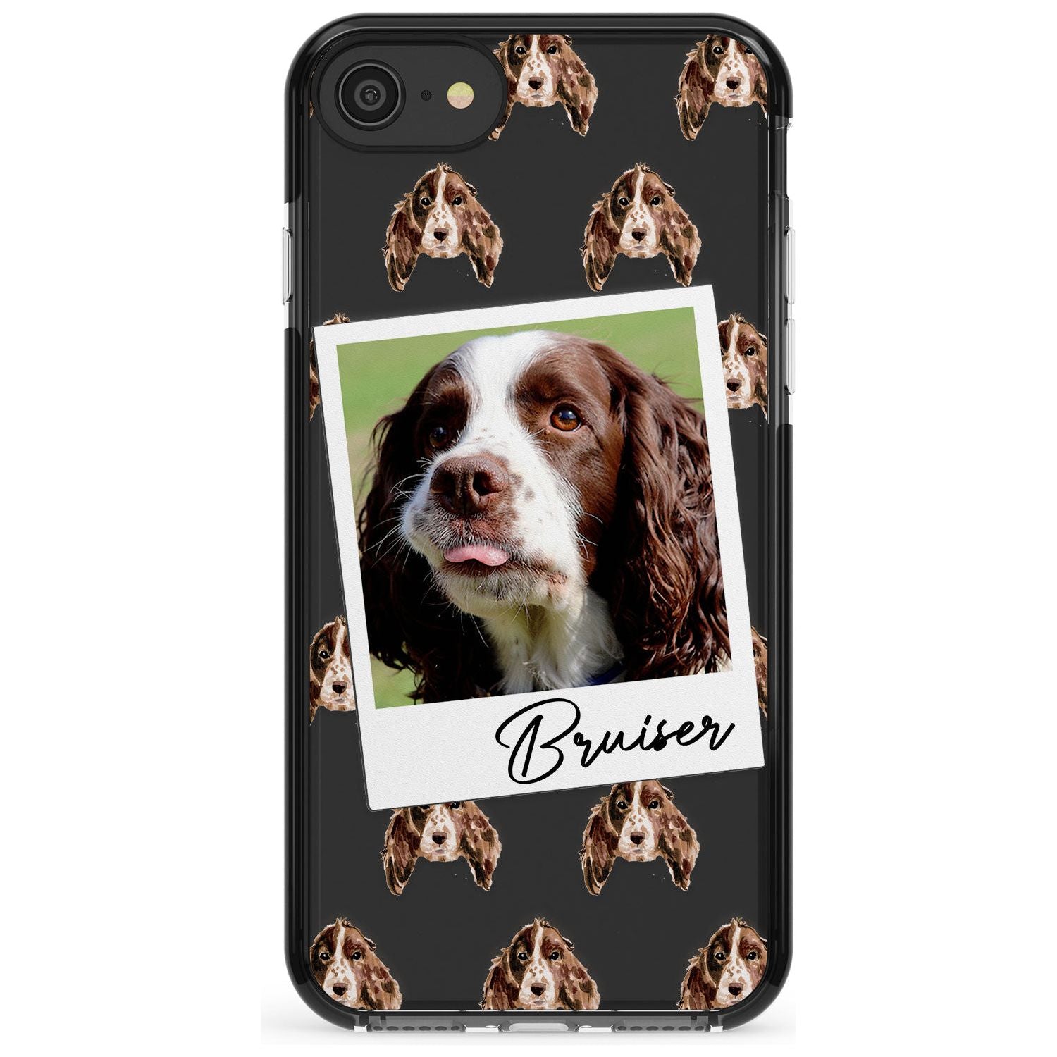Springer Spaniel - Custom Dog Photo Pink Fade Impact Phone Case for iPhone SE 8 7 Plus