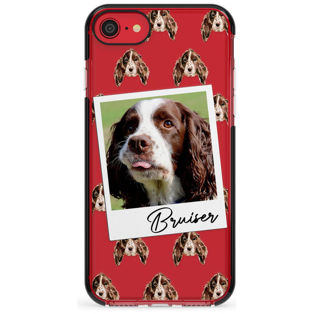 Springer Spaniel - Custom Dog Photo Pink Fade Impact Phone Case for iPhone SE 8 7 Plus