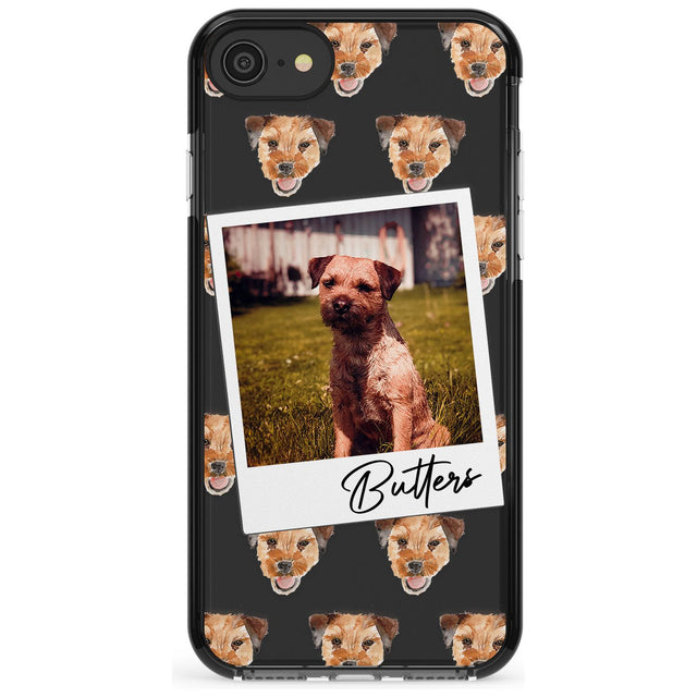 Border Terrier - Custom Dog Photo Pink Fade Impact Phone Case for iPhone SE 8 7 Plus