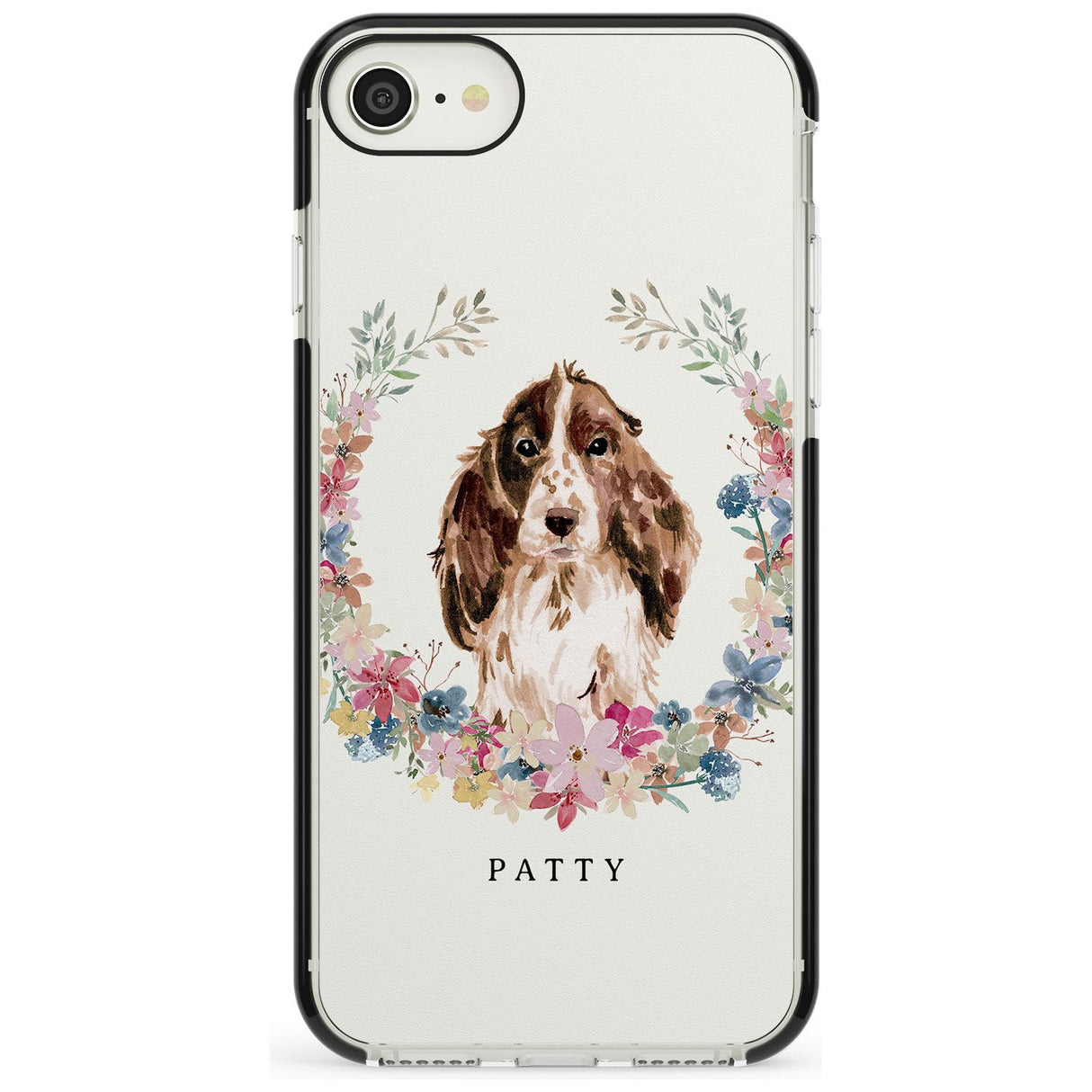 Brown Cocker Spaniel - Watercolour Dog Portrait Black Impact Phone Case for iPhone SE 8 7 Plus