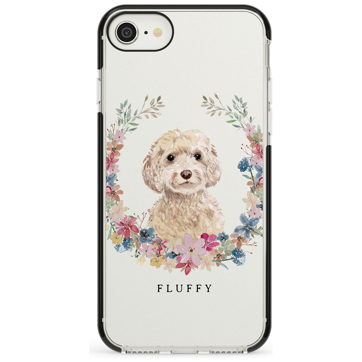 Champagne Cockapoo - Watercolour Dog Portrait Black Impact Phone Case for iPhone SE 8 7 Plus