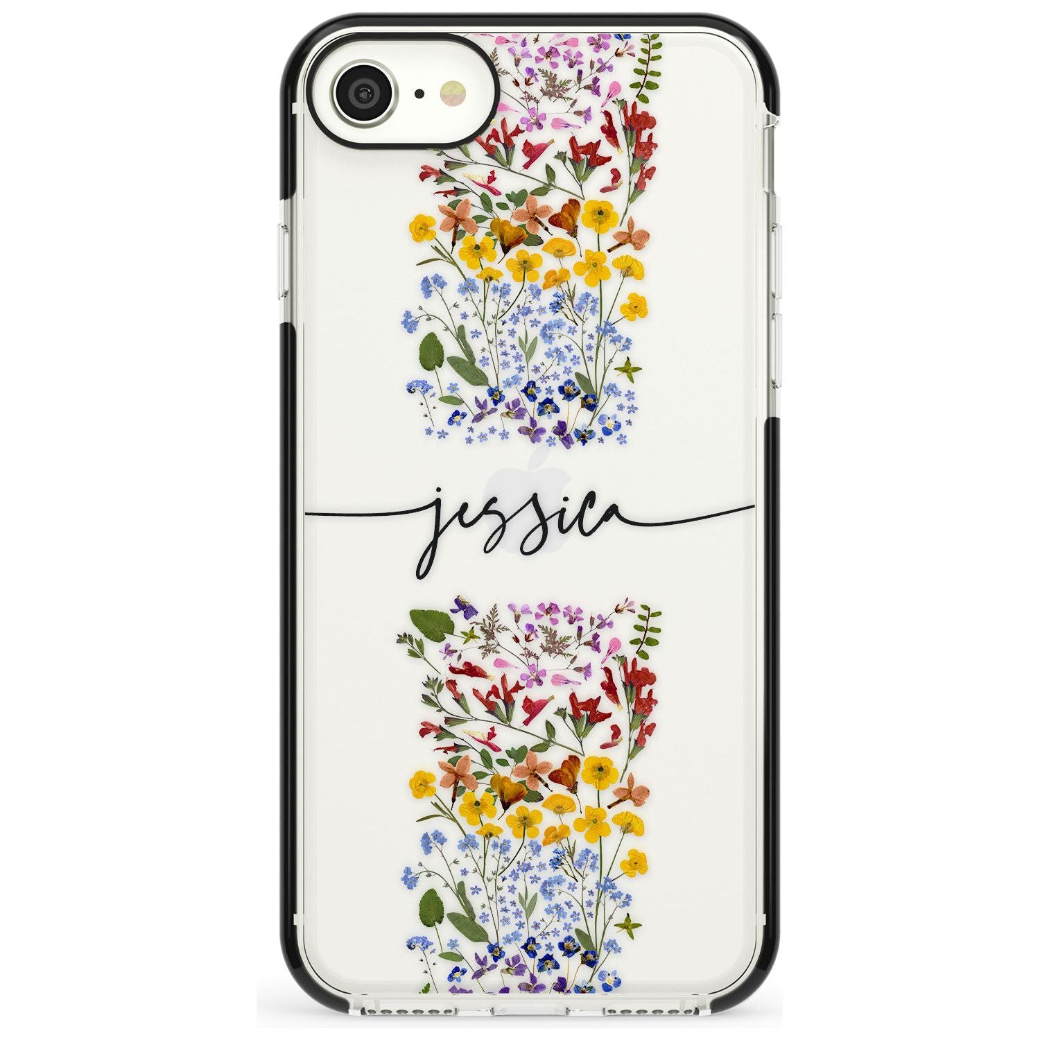 Custom Wildflower Stripe Pink Fade Impact Phone Case for iPhone SE 8 7 Plus