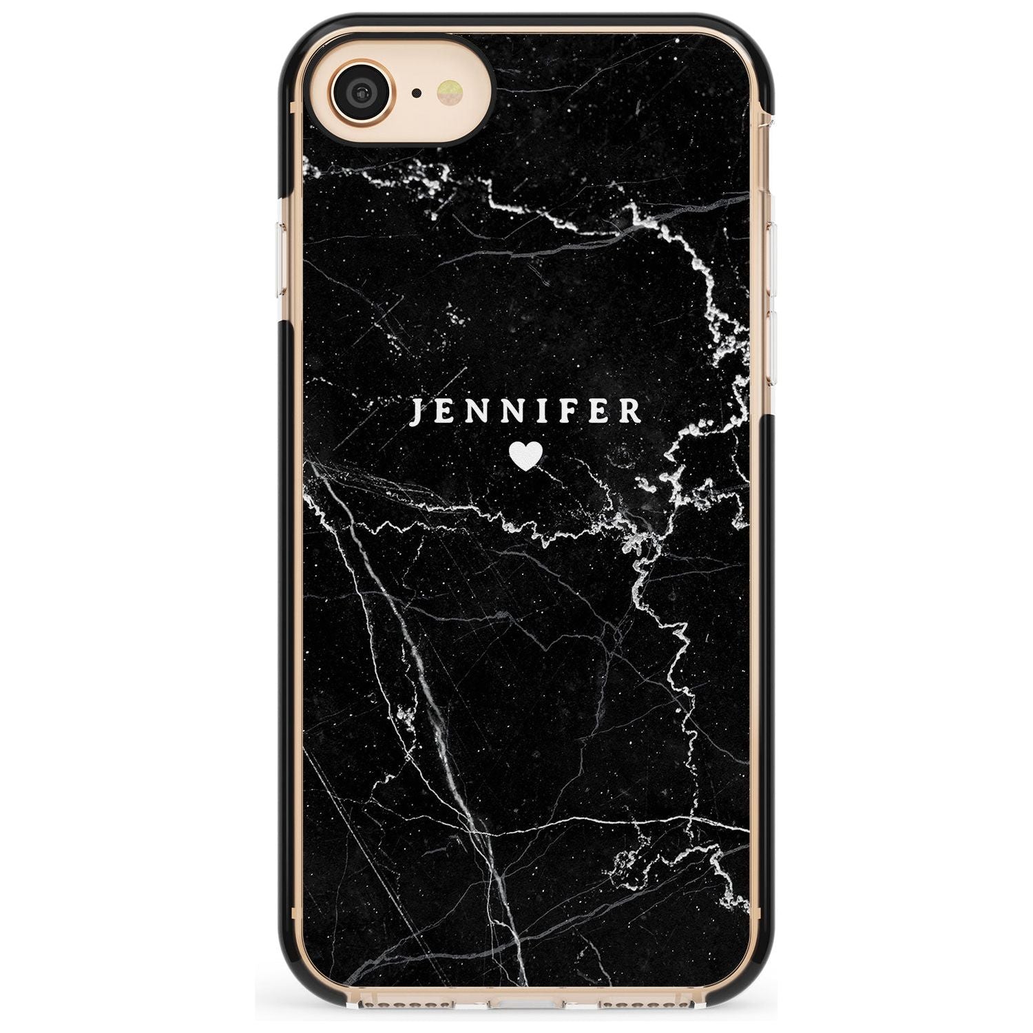 Personalised Black Marble Pink Fade Impact Phone Case for iPhone SE 8 7 Plus