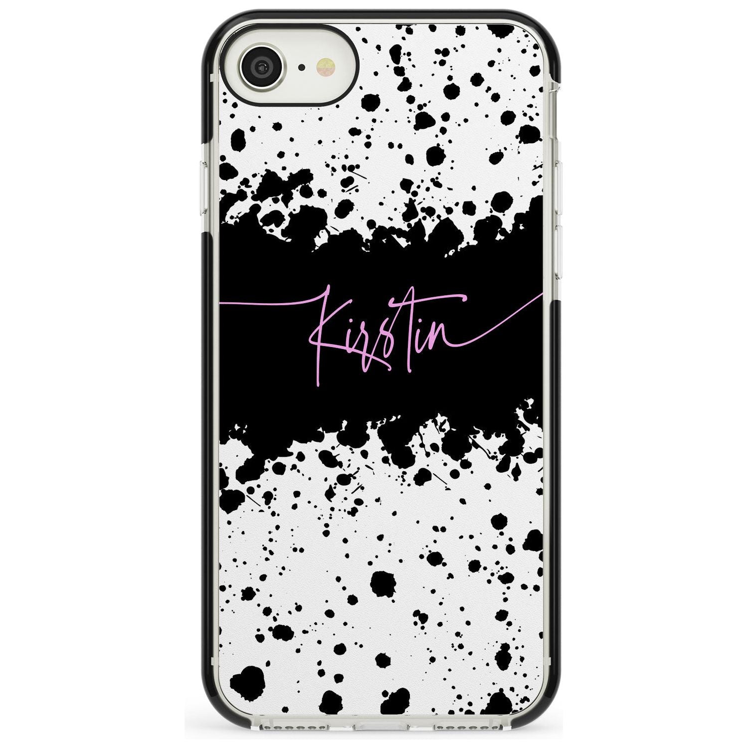 Black & White Paint Splatters iPhone Case  Black Impact Custom Phone Case - Case Warehouse