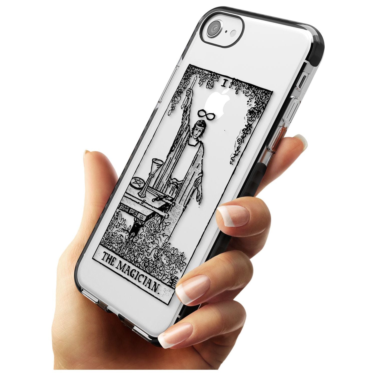 The Magician Tarot Card - Transparent Pink Fade Impact Phone Case for iPhone SE 8 7 Plus