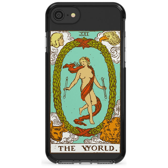 The World Tarot Card - Colour Pink Fade Impact Phone Case for iPhone SE 8 7 Plus