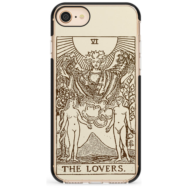 The Lovers Tarot Card - Solid Cream Pink Fade Impact Phone Case for iPhone SE 8 7 Plus