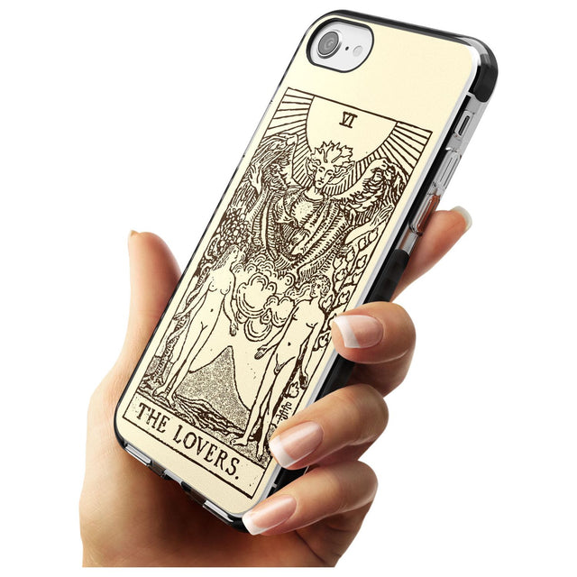The Lovers Tarot Card - Solid Cream Pink Fade Impact Phone Case for iPhone SE 8 7 Plus