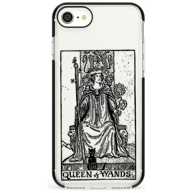 Queen of Wands Tarot Card - Transparent Pink Fade Impact Phone Case for iPhone SE 8 7 Plus