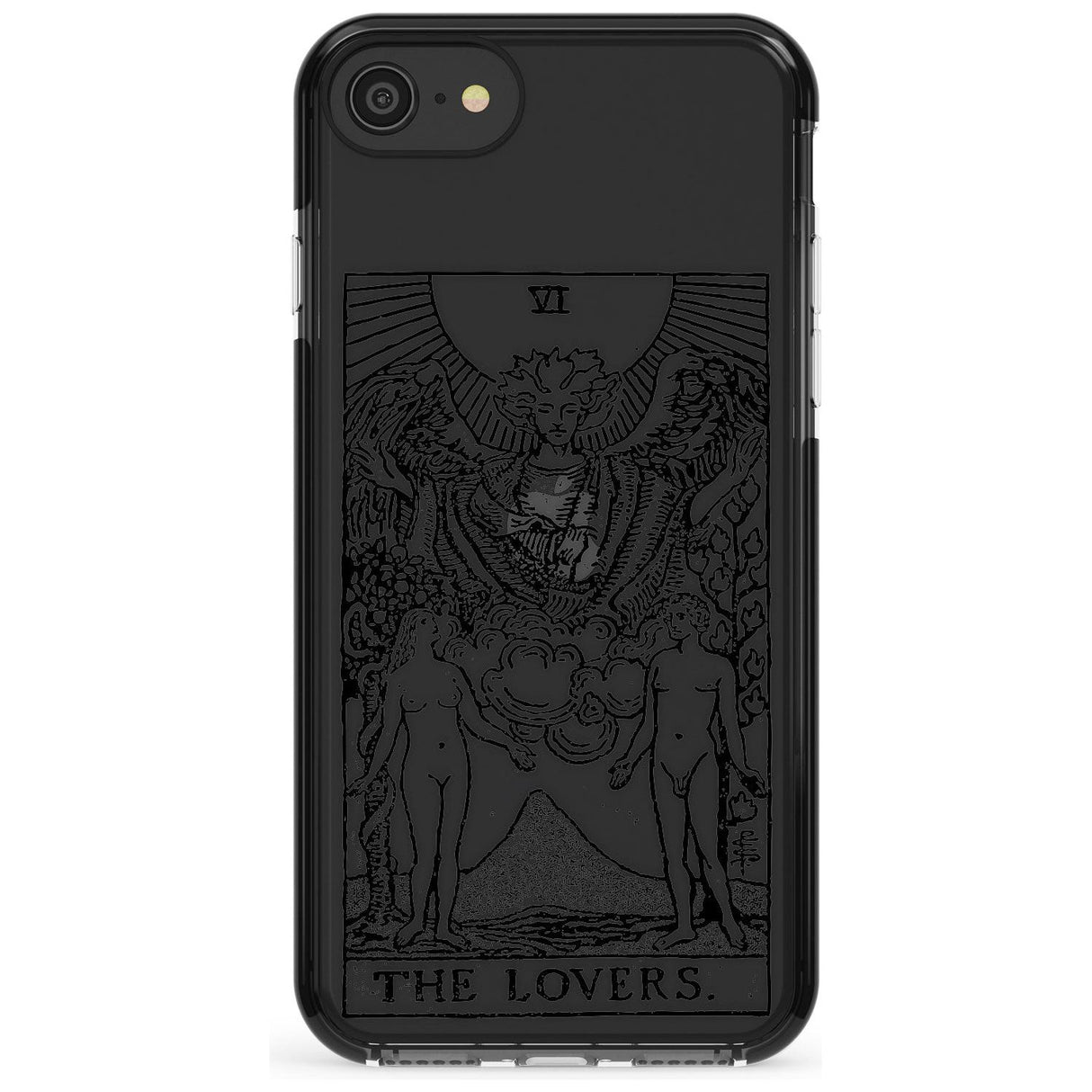 The Lovers Tarot Card - Transparent Pink Fade Impact Phone Case for iPhone SE 8 7 Plus