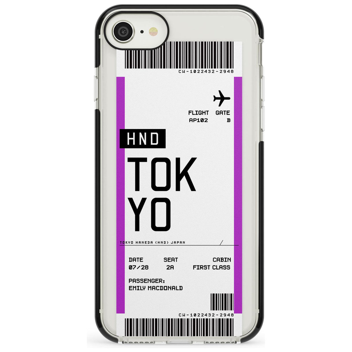 Tokyo Boarding Pass iPhone Case  Black Impact Custom Phone Case - Case Warehouse