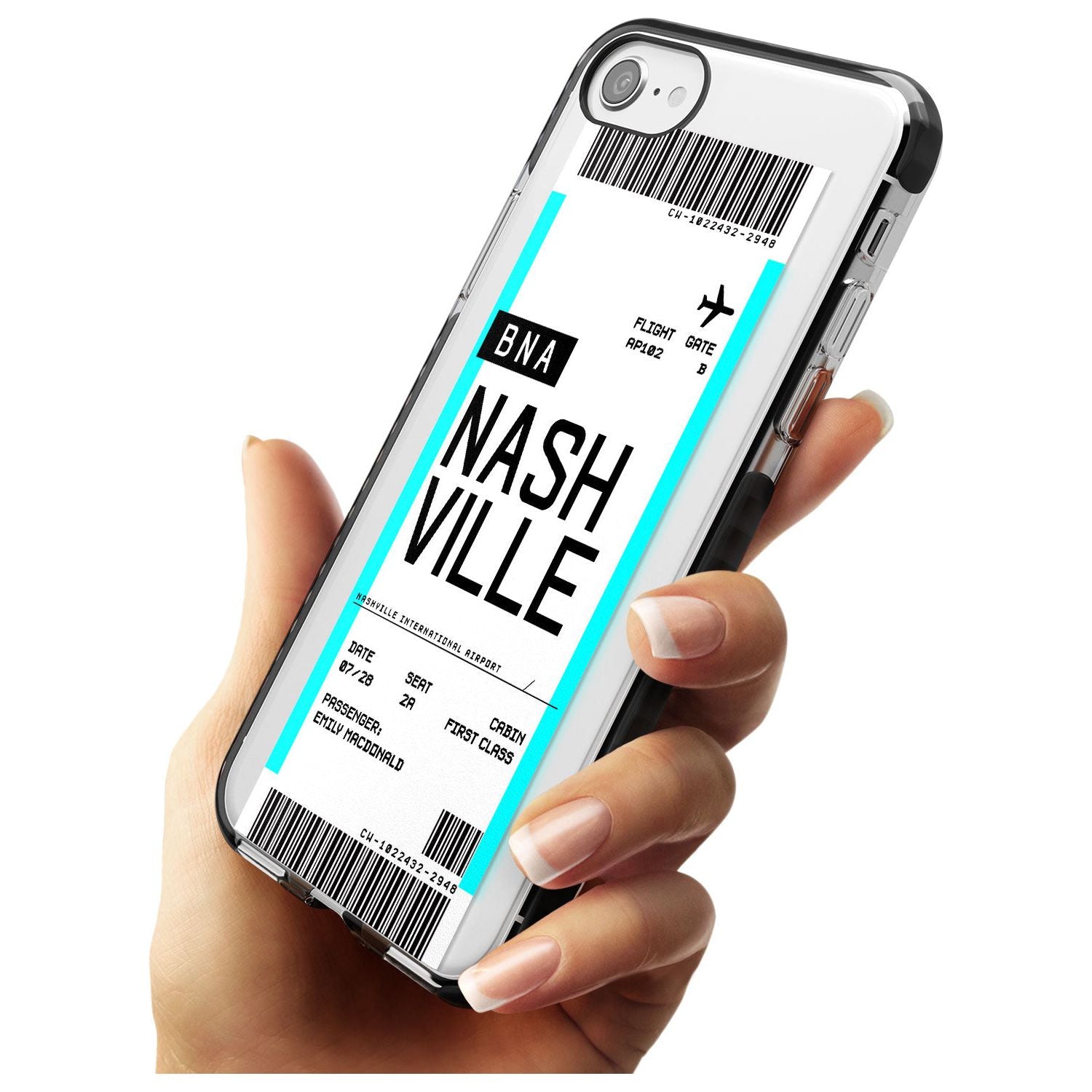 Nashville Boarding Pass iPhone Case   Custom Phone Case - Case Warehouse