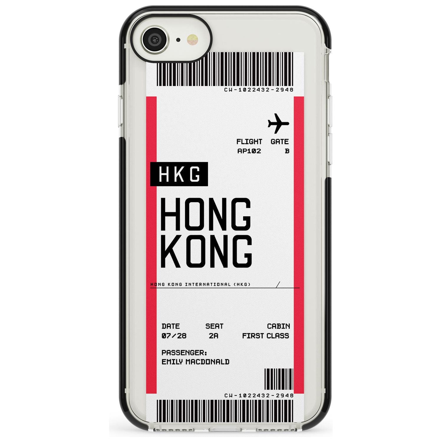 Hong Kong Boarding Pass iPhone Case  Black Impact Custom Phone Case - Case Warehouse